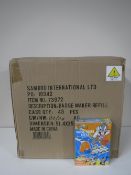 A box containing forty eight Looney Tunes badge maker refills