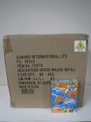 A box containing forty eight Looney Tunes badge maker refills