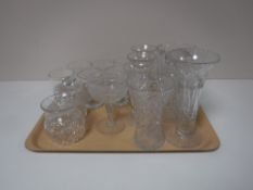 A tray containing a collection of twentieth century crystal