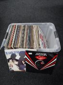 A box of LP records : David Bowie, Roxy Music,