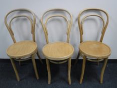 A set of three bentwood chairs