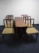 A mid twentieth century teak drop leaf table, length 163cm,