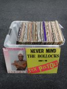 A box of LP records : Sex Pistols, Motown,