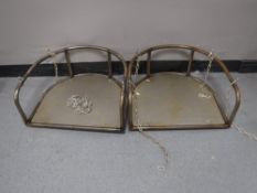 Two metal fairground style swing seats