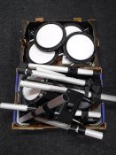 An electronic drum kit in two boxes