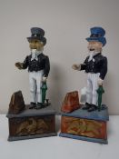 Two cast metal Uncle Sam money boxes