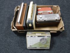 A box of six vintage transistor radios