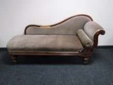 A Victorian mahogany chaise longue,