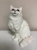 A Beswick china figure - Seated Cat - white - gloss - model 1867 - height 21 cm.
