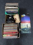 Three boxes containing LP's, 78's and 45's, including childrens music, easy listening, 70's, 80's,