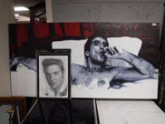 A framed print on canvas, Al Pacino, together with six unframed Johnathan Wood pictures,