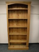 A pine bookcase,