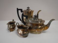 A four piece Viners plated tea service