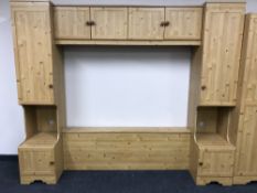 A pine effect bed surround