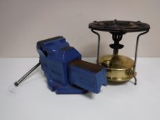 A three ton Record bench vice and a Primus No.