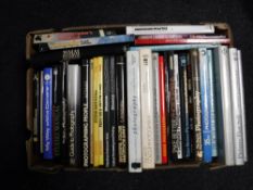 A box of books relating to photography