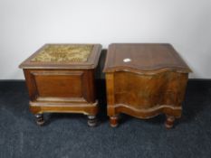Two Victorian mahogany commode stools