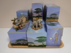 A tray of ten boxed Tusker elephant ornaments