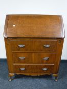 A mid 20th century walnut bureau