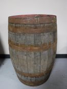 A coopered oak barrel