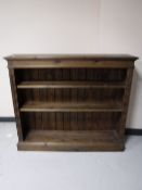 A set of pine open book shelves