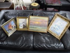 Three gilt framed oils on canvas by A.