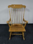 A pine rocking chair