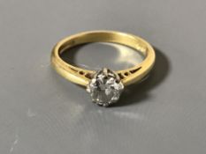 An 18ct gold diamond solitaire ring, approximately 0.5ct.