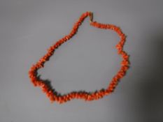 An antique coral necklace CONDITION REPORT: Restrung.