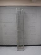 A metal wire mesh locker