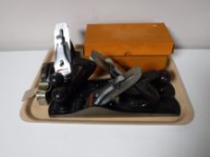 A tray of two boxed Stanley wood working planes, numbers 78 and 4,