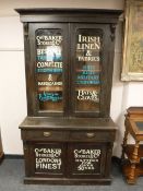 A Victorian and later glazed haberdashery cabinet,