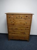An Ikea pine six drawer chest