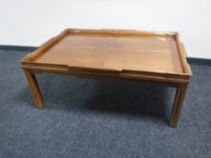 A rectangular Chinese padouk coffee table with gallery