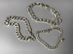 Three heavy gauge silver bracelets (3) CONDITION REPORT: 82g.