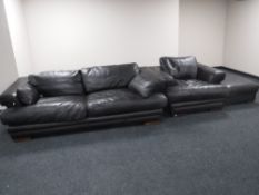 A Incanto Italian brown leather settee,