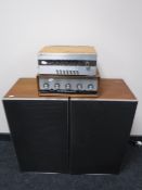 A pair of teak cased Leak Sandwich 600 speakers,