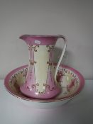 An early 20th century wash jug and basin