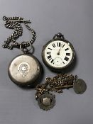 Two sterling silver pocket watches,