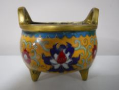 A Chinese bronze and cloisonne enamel censer