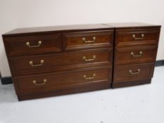 A G-Plan four drawer chest and a three drawer chest