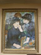 An Artagraph edition : Two lady's wearing hats, framed.