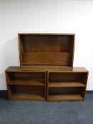 Three sets of mid 20th century bookshelves