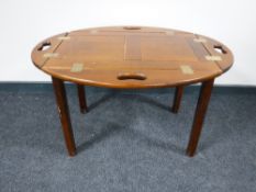 A mahogany butler's tray on stand