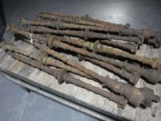 Thirteen Victorian cast iron greenhouse rails