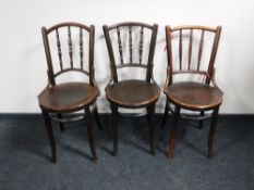 Four Bentwood chairs