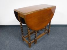 An oak barley twist gateleg table