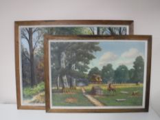 Six framed continental school oils on canvas,