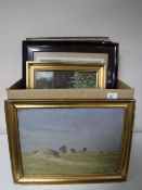 A box of a quantity of continental school oils on canvas,