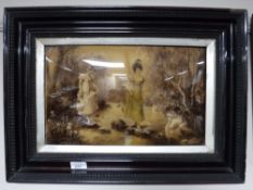 A Victorian mahogany framed crystoleum,